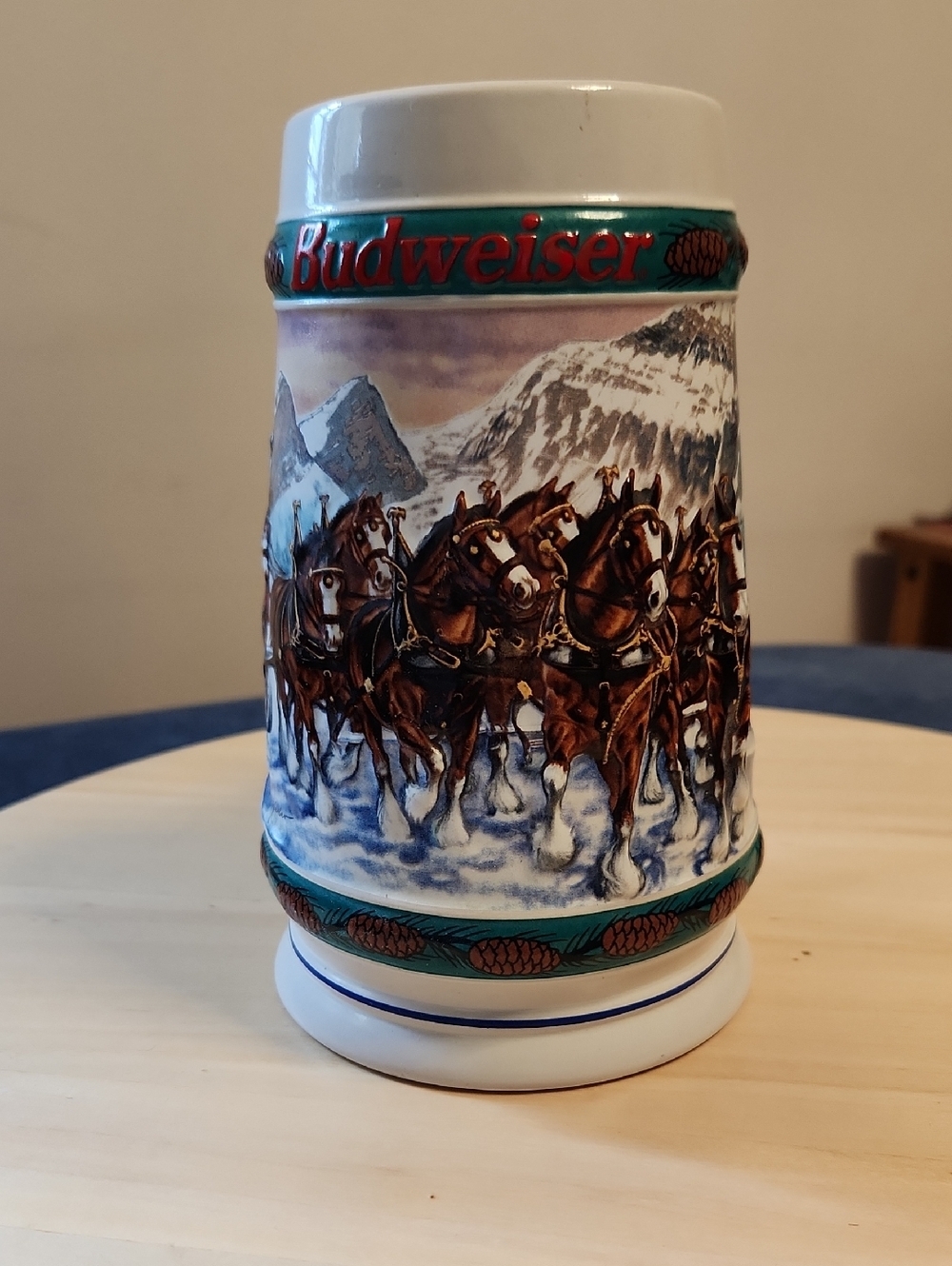 Vintage 1993 Budweiser  Holiday "Special Delivery" Stein By Nora Koerber.